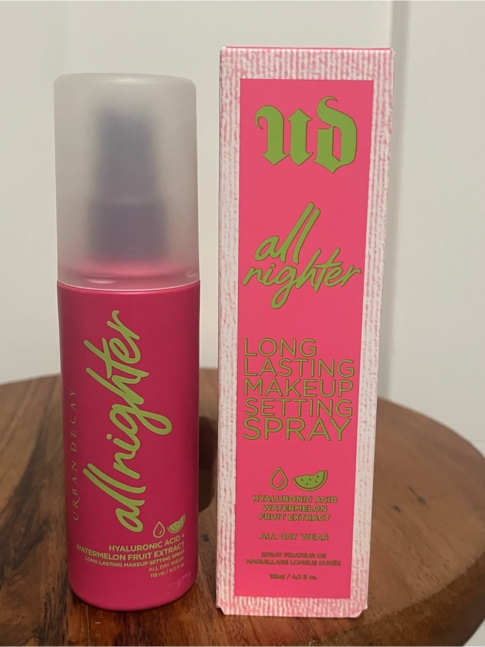 Urban Decay All Nighter Setting Spray — Bright Pink with Purple Cap